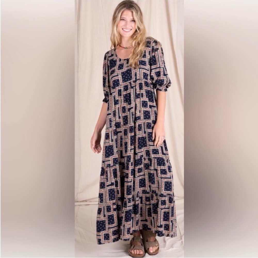 Natural Life Collette Dress- Navy Floral